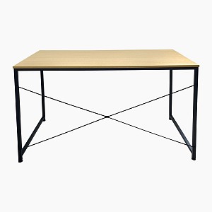 Woodwell ΓΡΑΦΕΙΟ Η/Υ Μέταλλο Βαφή Μαύρο, Melamine Beech Ε-00024822 ΕΟ412,1
