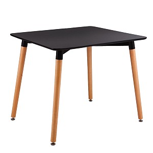 Woodwell ART Τραπέζι Τραπεζαρίας Μαύρο MDF, Πόδια Οξιά Φυσικό Ε-00013685 Ε7087,2