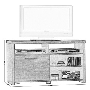 Woodwell ANALOG Έπιπλο TV Απόχρωση Wenge Ε-00020662 Ε7384,1