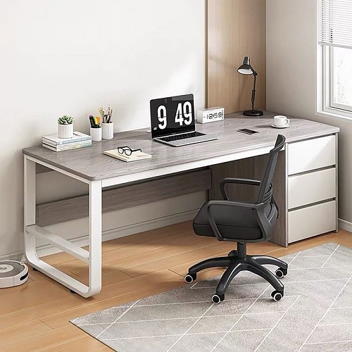 Woodwell ΓΡΑΦΕΙΟ με 3 Συρτάρια Μέταλλο Βαφή Άσπρο - Grey Ε-00026483 ΕΟ4396,2